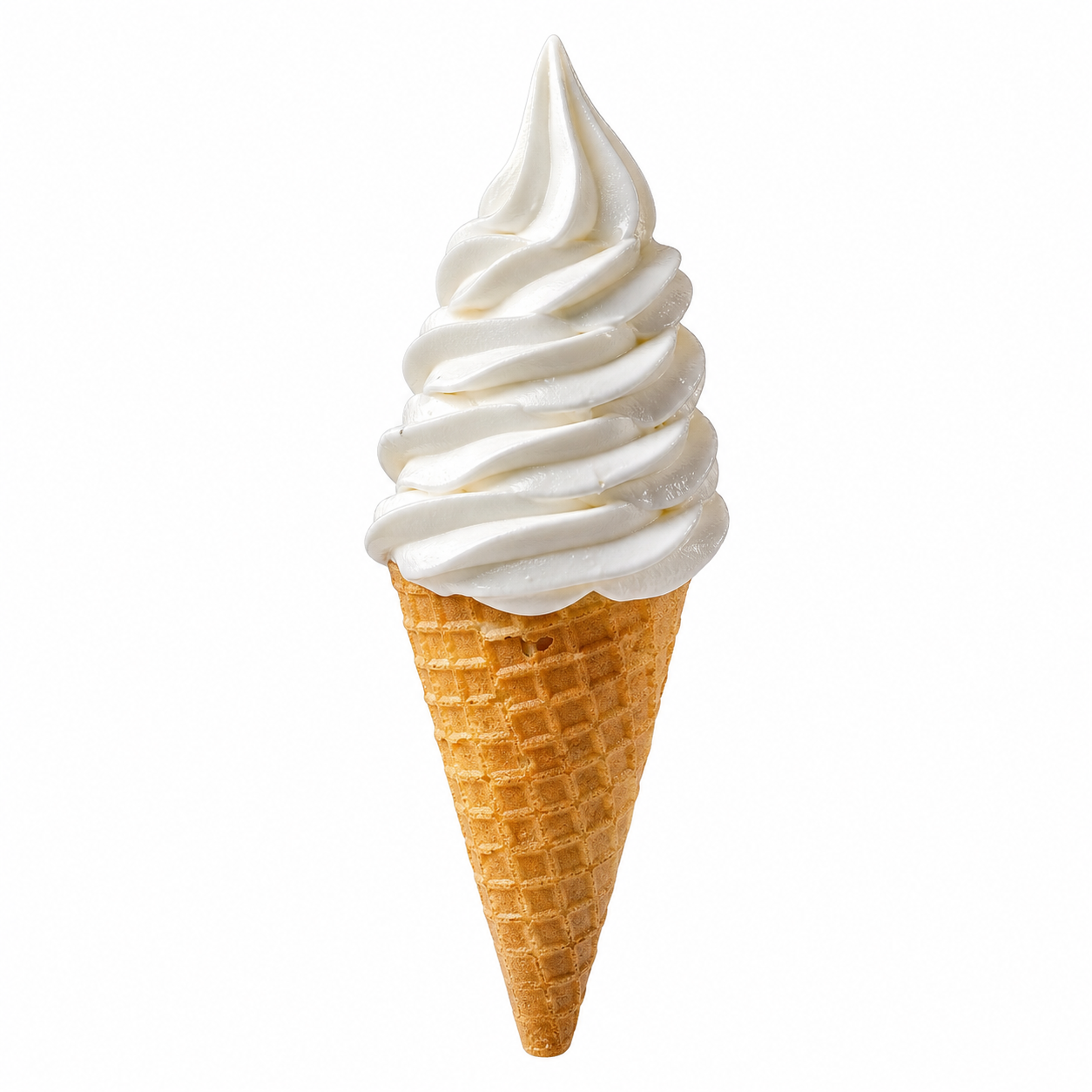 Helado suave recién servido en cono, símbolo de la calidad Nápoles